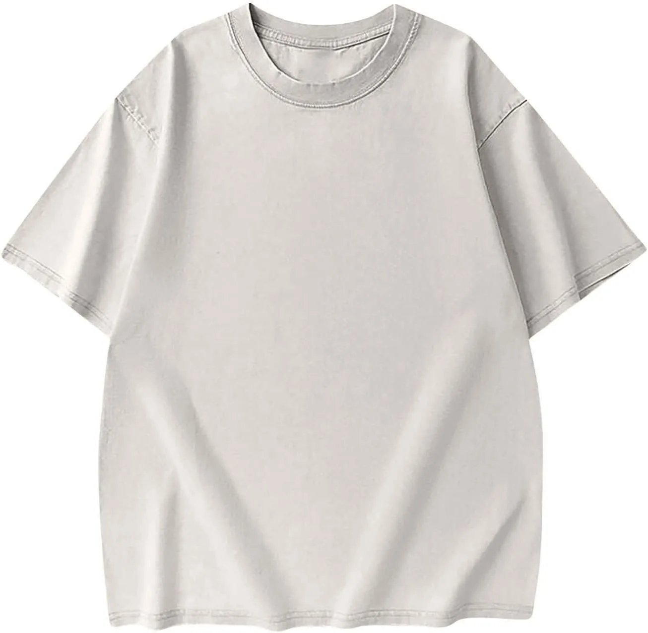 

Мужская футболка Oversized Cotton Vintage Washed Loose Fit Drop Shoulder Crew Neck