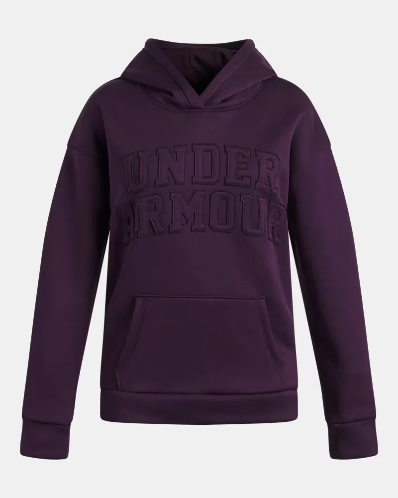 Детское худи с начесом и кенгуру-карманом Armour Fleece UnderArmour, Purple Echo — фото 4