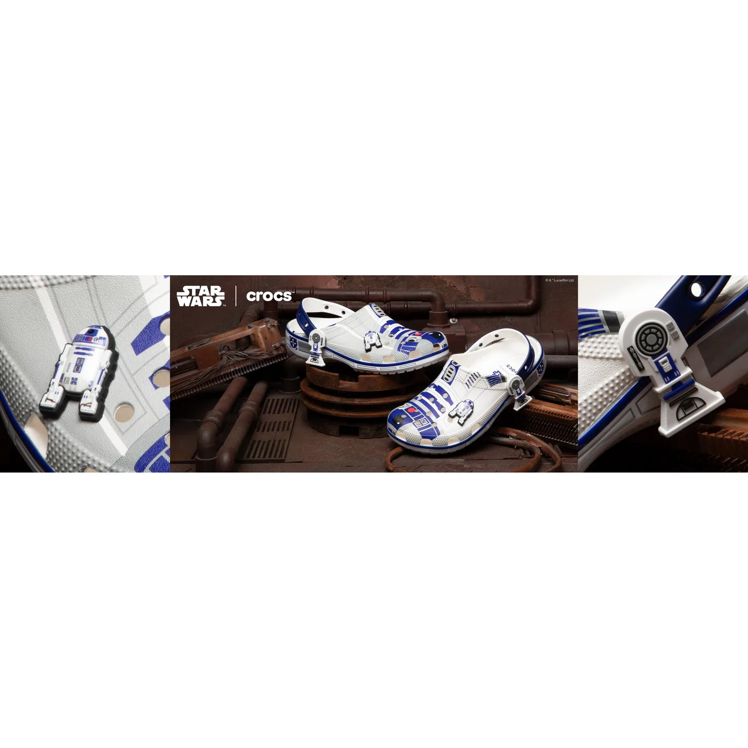 Детские сабо с принтом R2-D2 Crocs, Multicolor — фото 2