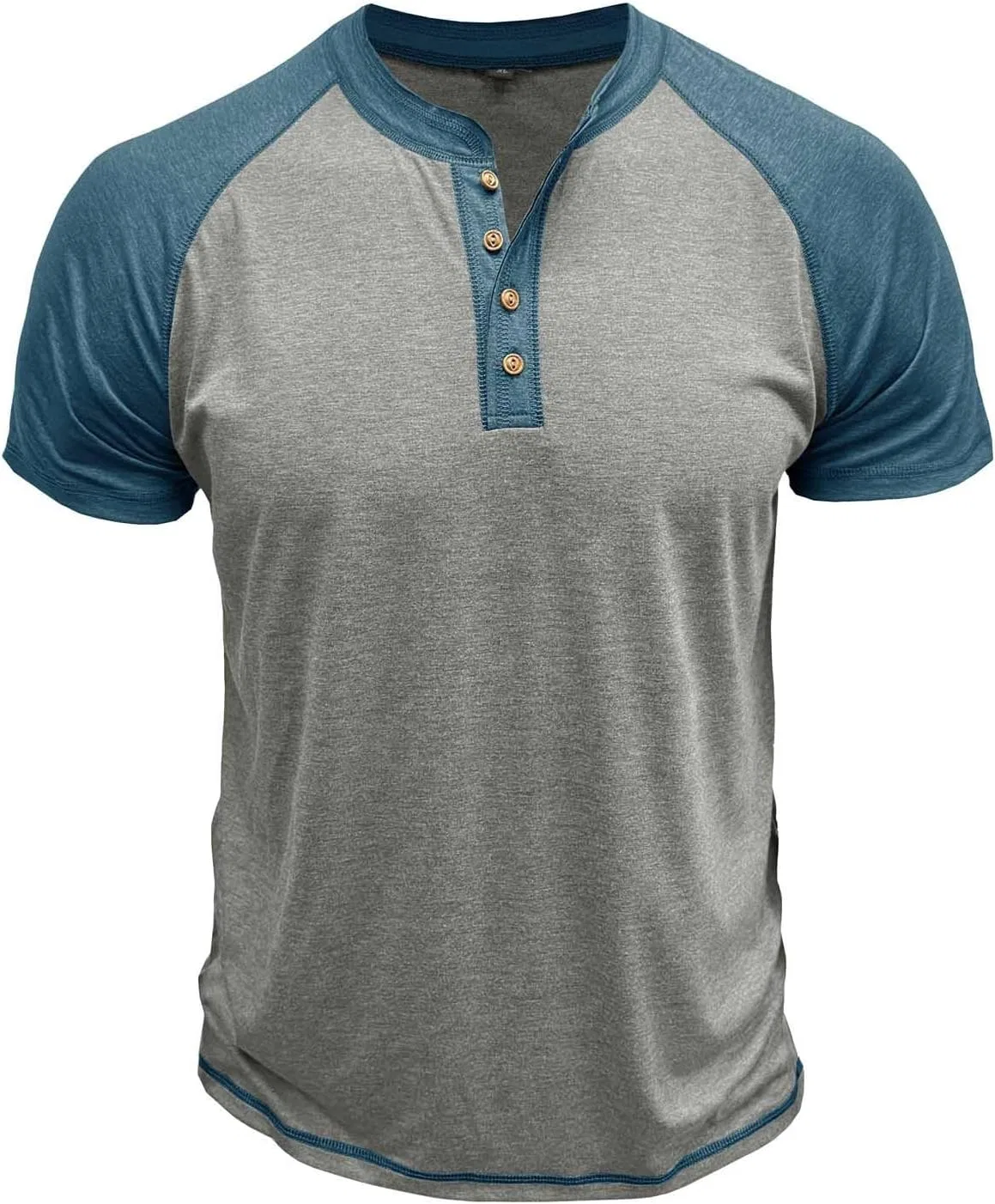 Мужская футболка с V-образным вырезом и рукавом 3/4, Light Gray — фото 4