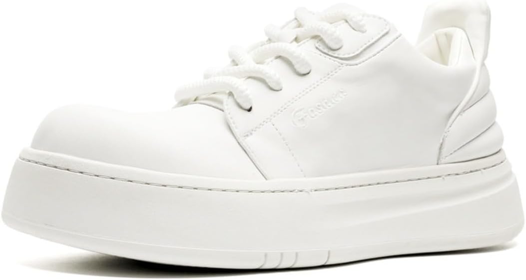 

Кроссовки CTKVbmeoi с толстой подошвой из искусственной кожи, на шнуровке, с увеличением роста на 5 см, повседневная уличная обувь, удобные, легкие и прочные, белый