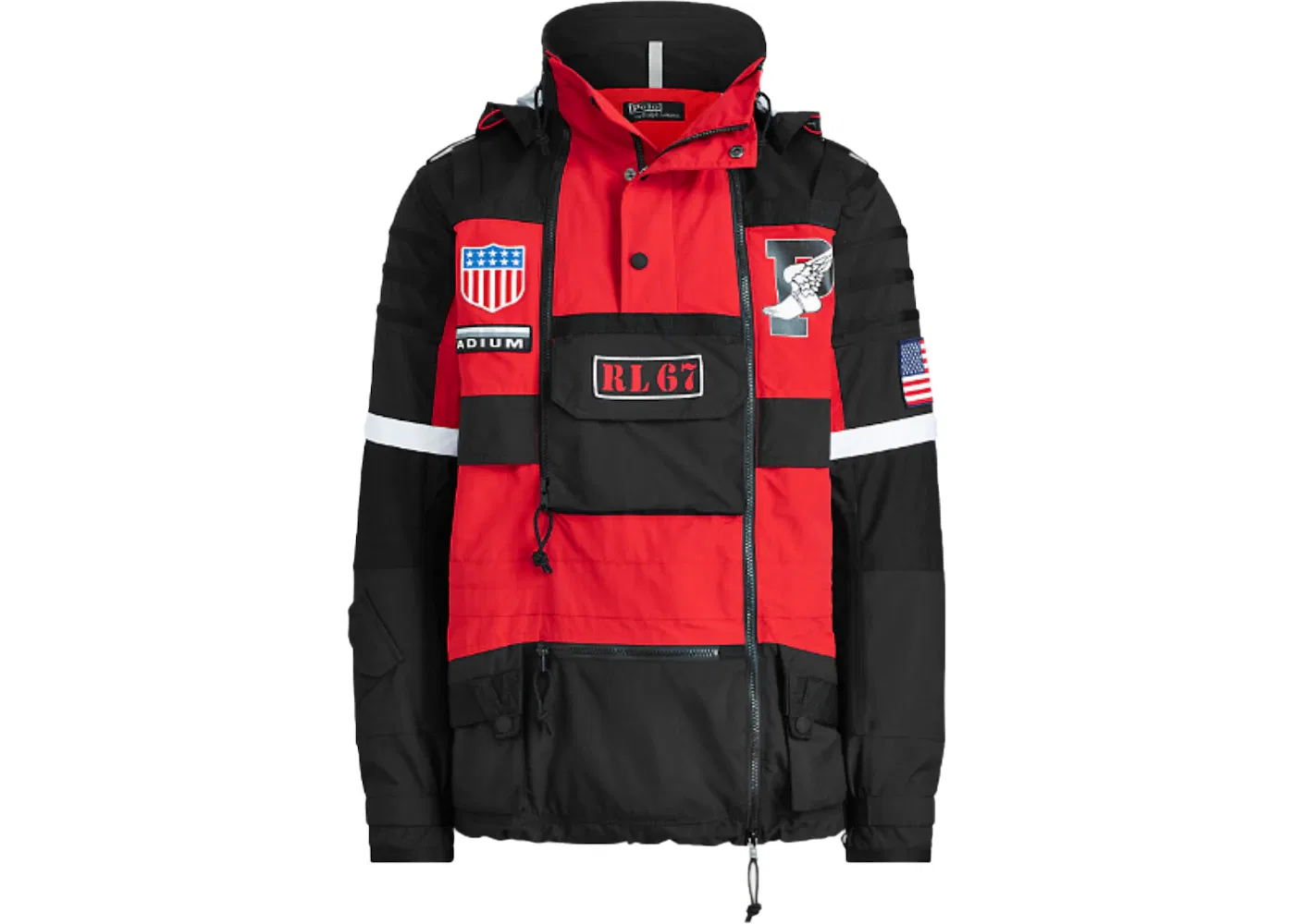 Мужская зимняя куртка с принтом Jacket Polo Ralph Lauren, Injection Red/Polo Black