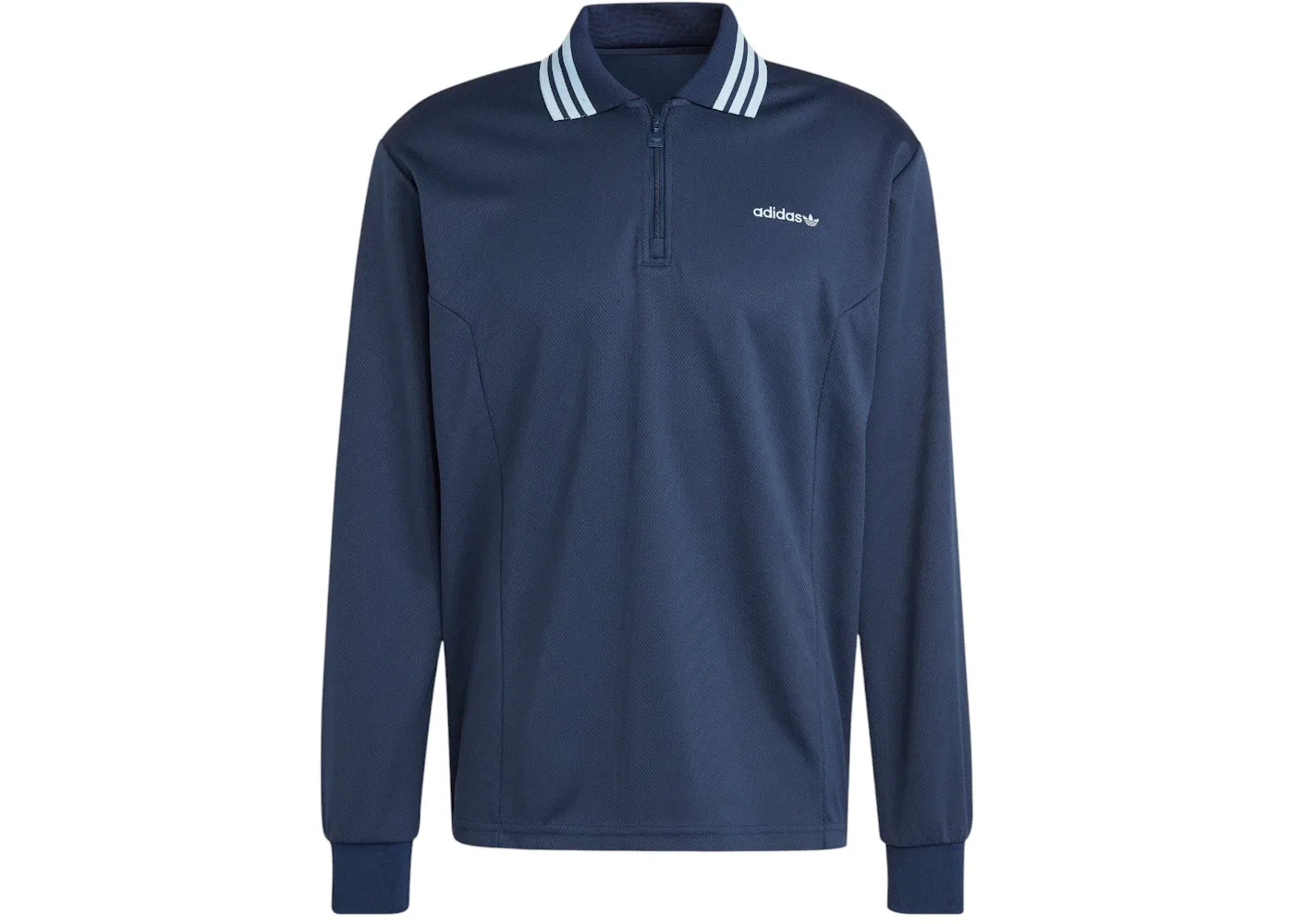 Мужская рубашка поло с коротким рукавом Adidas Half Zip Polo Shirt Night Indigo, цвет Night Indigo
