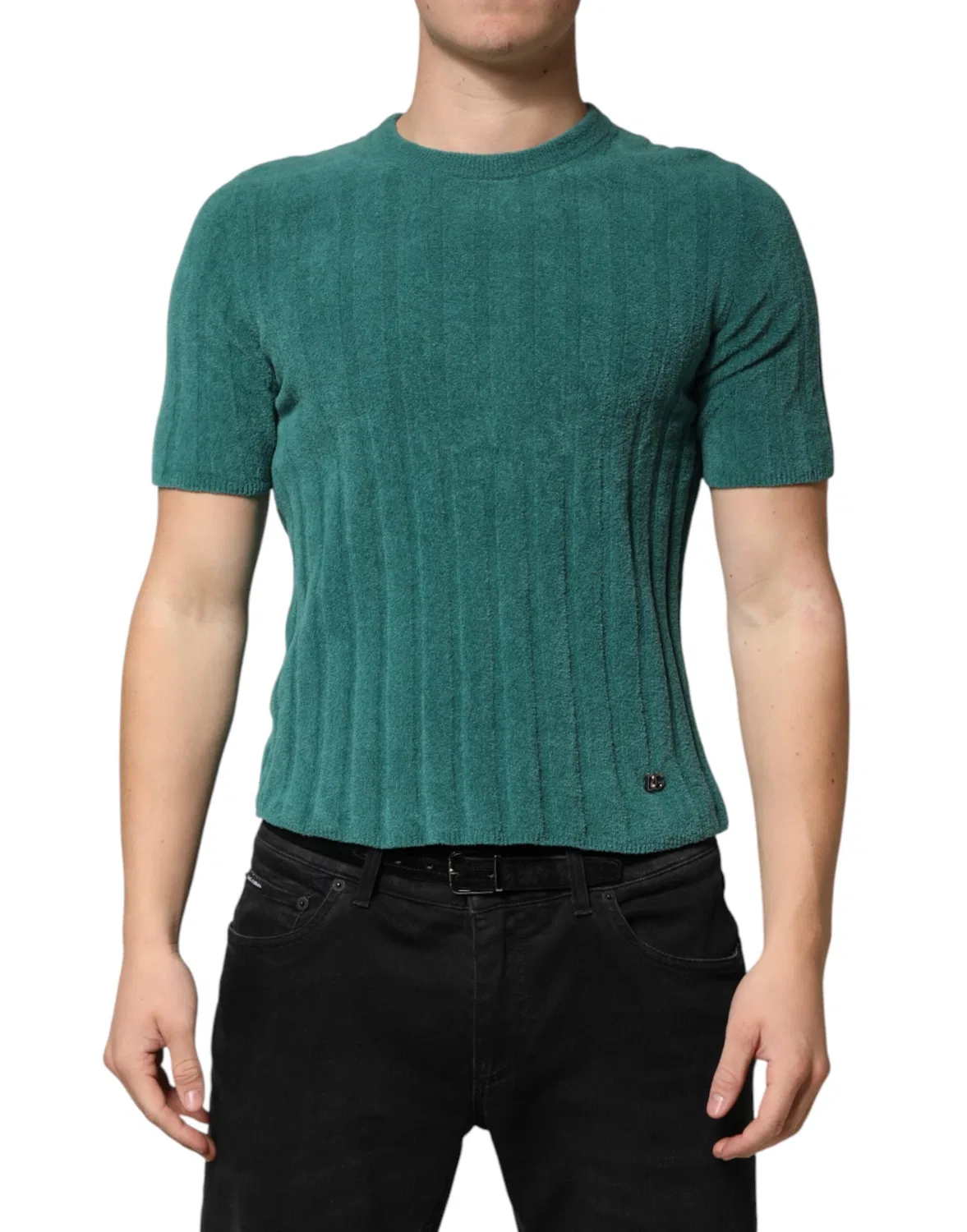 Мужская футболка с логотипом Crew Neck Dolce & Gabbana, Dark Green — фото 2
