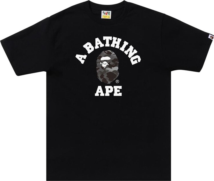 

Футболка BAPE Grid Camo College Tee 'Black', черный