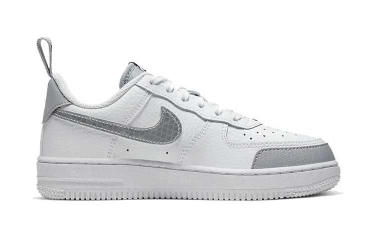 Детские кроссовки для мальчиков с принтом Air Force 1 Low 07 LV8 White Wolf Grey Black PS Nike, White Wolf Grey Black — фото 3