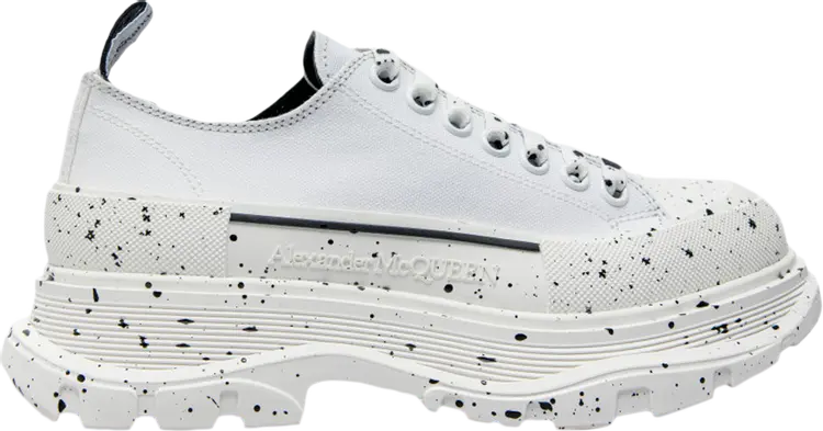

Кроссовки Alexander McQueen Tread Slick Lace Up White Black Speckled, белый