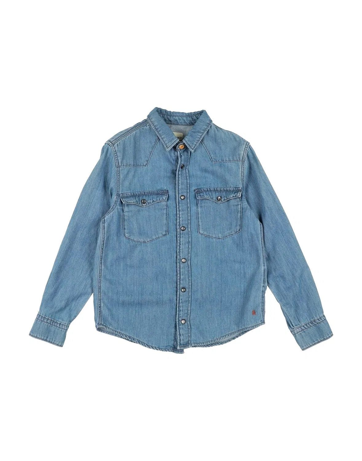 Детская джинсовая рубашка с вышитым логотипом Bellerose, синий