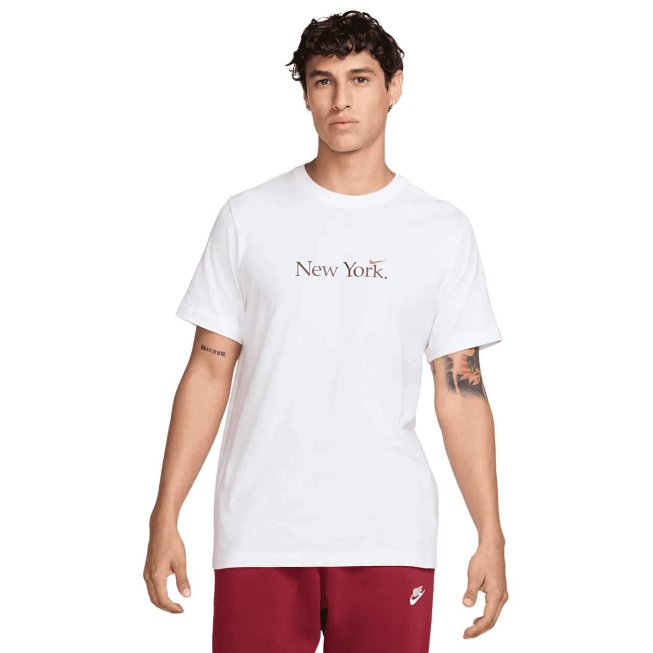 Футболка мужская NYC Nike, цвет White/Cosmic Clay