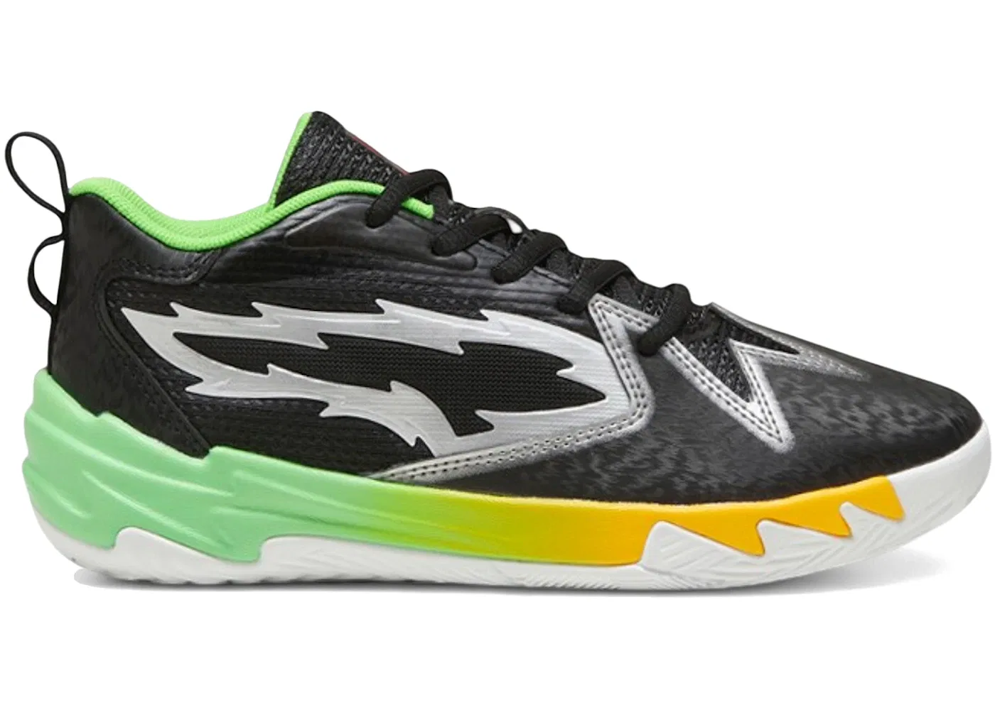 Детские кроссовки для мальчиков с принтом Puma Scoot Zeros Puma, Black/Fluo Green