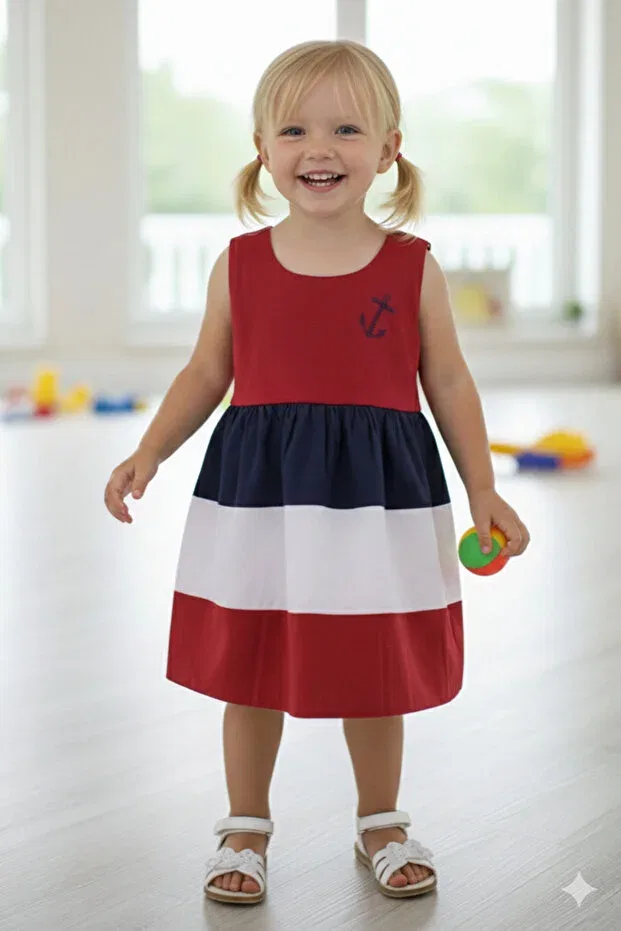 Детское платье для девочек хлопковое Summer Stone Girl's Baby Dress Eymirgiyim, Red
