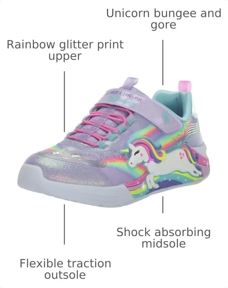 Детские кроссовки для девочек с принтом Unicorn Chaser Skechers, Lavender/Multi — фото 3