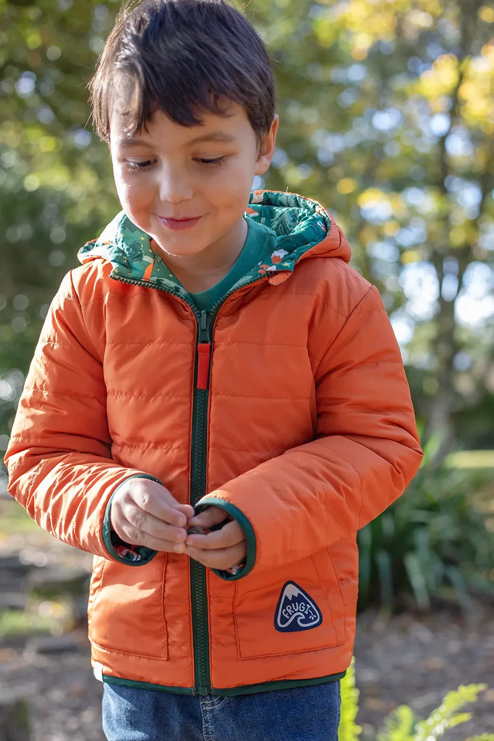 Детская куртка с принтом Toasty Trail Frugi, Green — фото 4