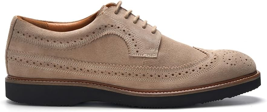 

Мужские замшевые ботинки A. Veer Ellis с перфорацией, бежевый