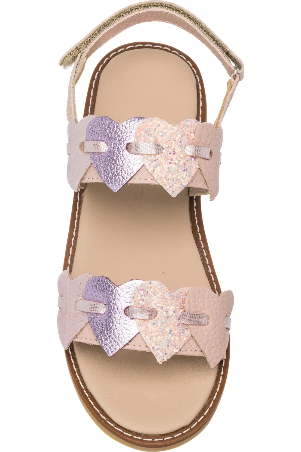 Сандалии детские с сердцем и блестками Cuore Slingback Elephantito, розовый — фото 3