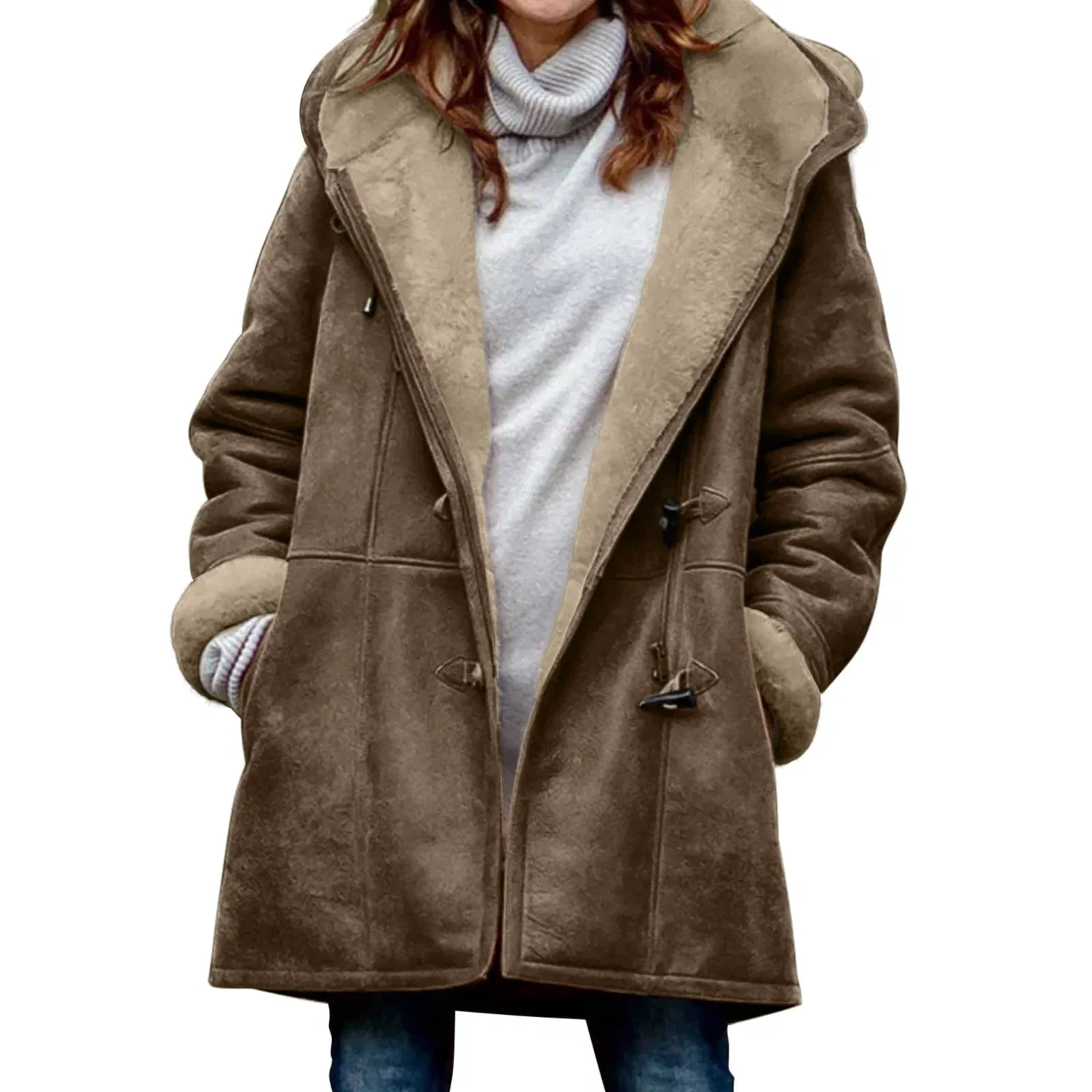 Женская куртка с капюшоном средней длины из флиса Falls Jacket, cachi