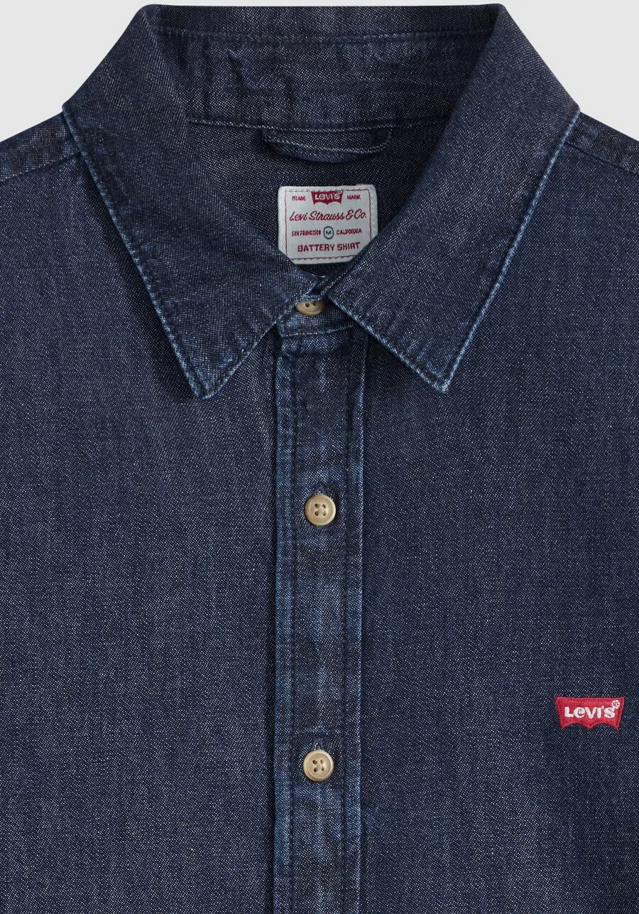 Рубашка LEVI'S Comfort fit на пуговицах, цвет синий деним — фото 4