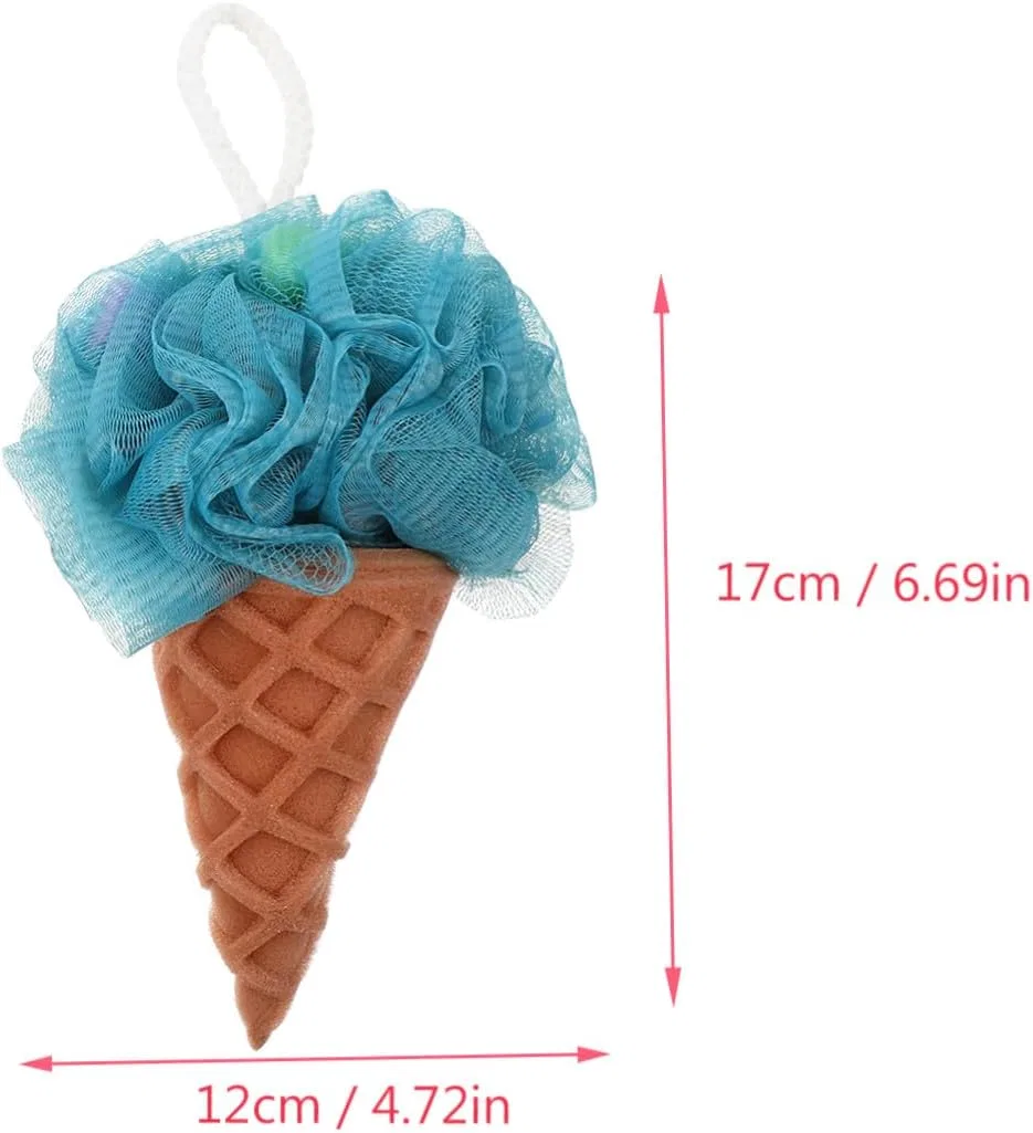 Мочалка для душа Ice Cream Design, STOBAZA, 2 шт, 80 г, Blue — фото 2