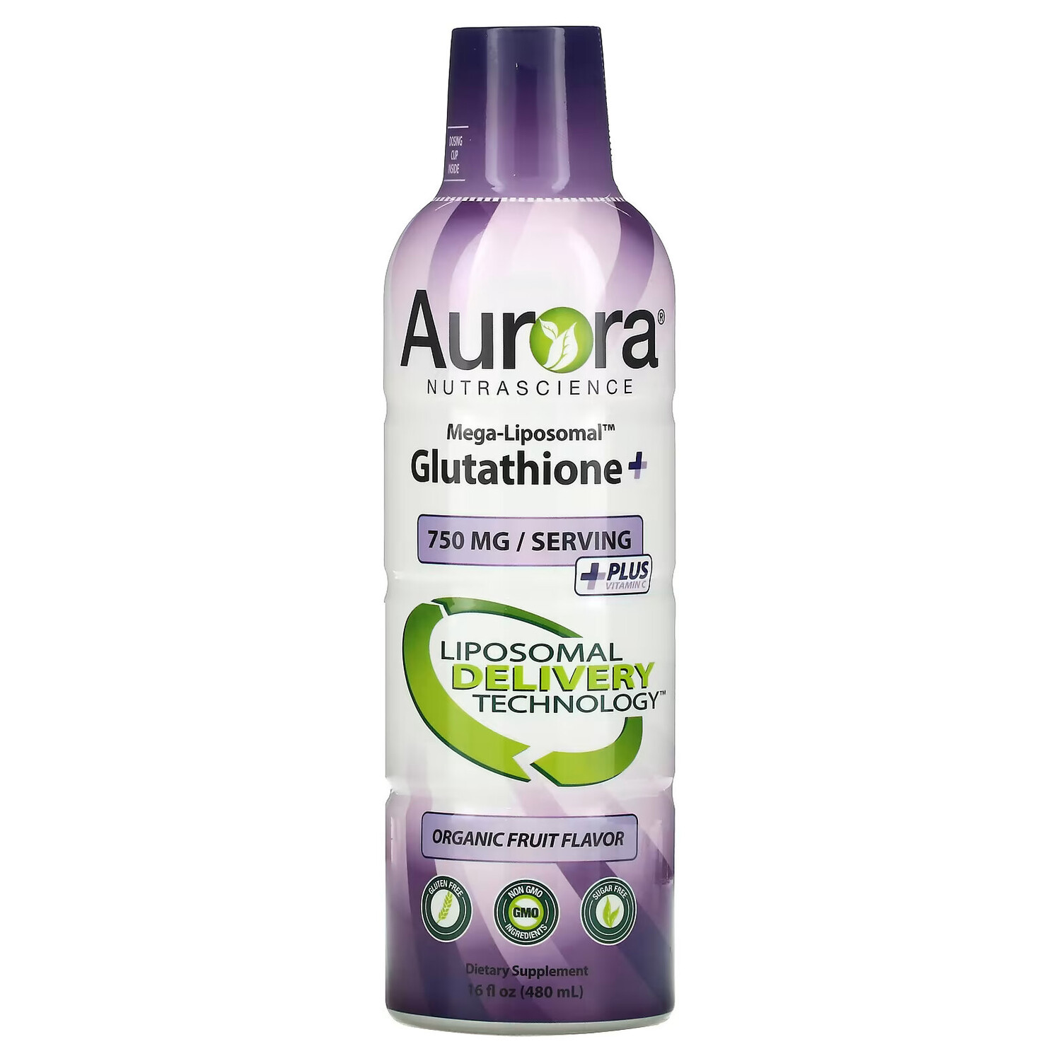 

Мегалипосомный глутатион плюс витамин С Aurora Nutrascience 750 мг, 480 мл