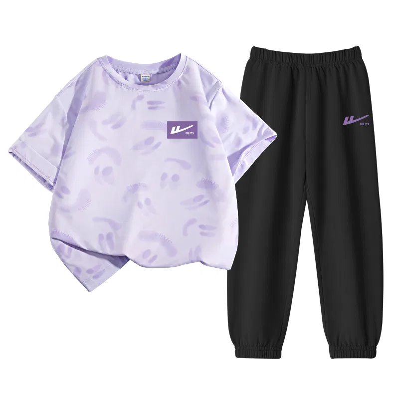 Детский спортивный комплект с круглым вырезом, тонкий стрейч, Pink/H White Logo Foundation K-Gray/H Label Pink K, WARRIOR — фото 3