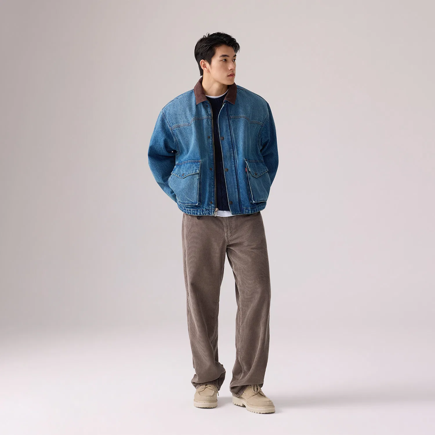 Мужская джинсовая куртка с лацканами, прямой крой, Medium Blue, Levis — фото 4