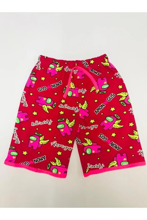 Детские шорты для девочек с принтом Summer Printed Girls' Shorts Baby Slon Kids Clup, Red