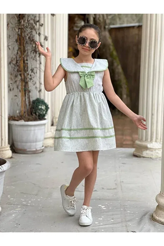 Детское платье для девочек хлопковое Snsa Moda, Green