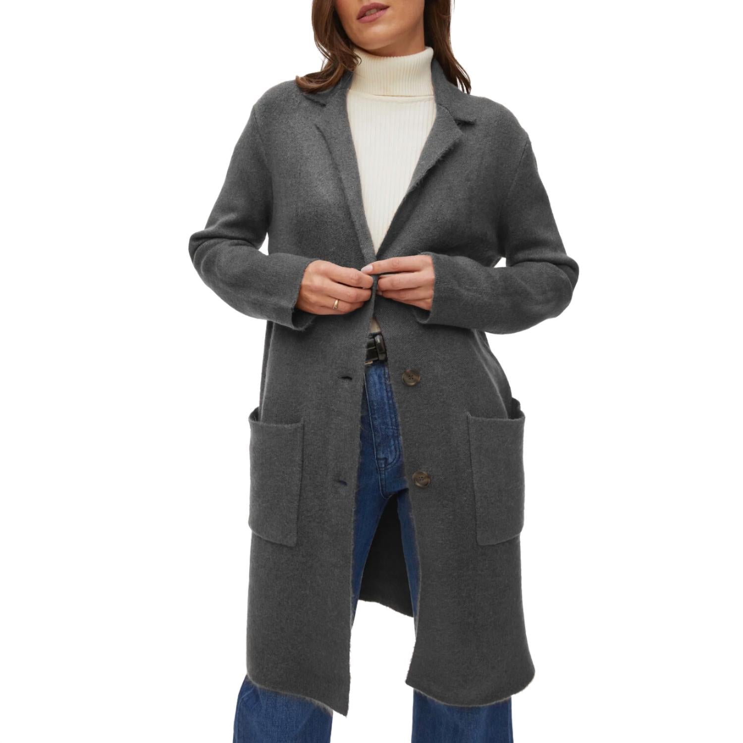 

Вязаный свитер Sumi Knit Coatigan цвета древесного угля Michael Stars, цвет charcoal