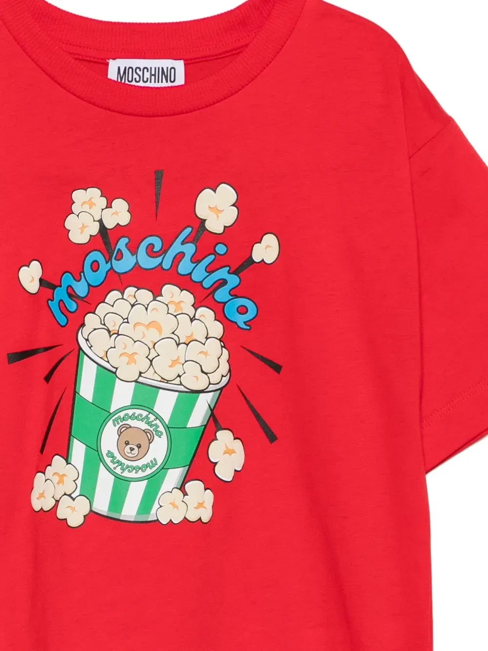 Футболка с принтом "Попкорн" Moschino Kids, красный — фото 3