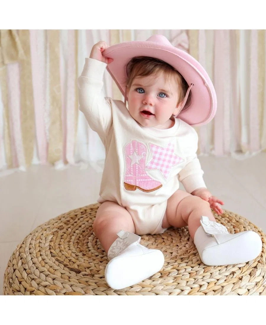 Боди-комбинезон с длинным рукавом Bandana Cowgirl Patch Sweet Wink, Natural — фото 2