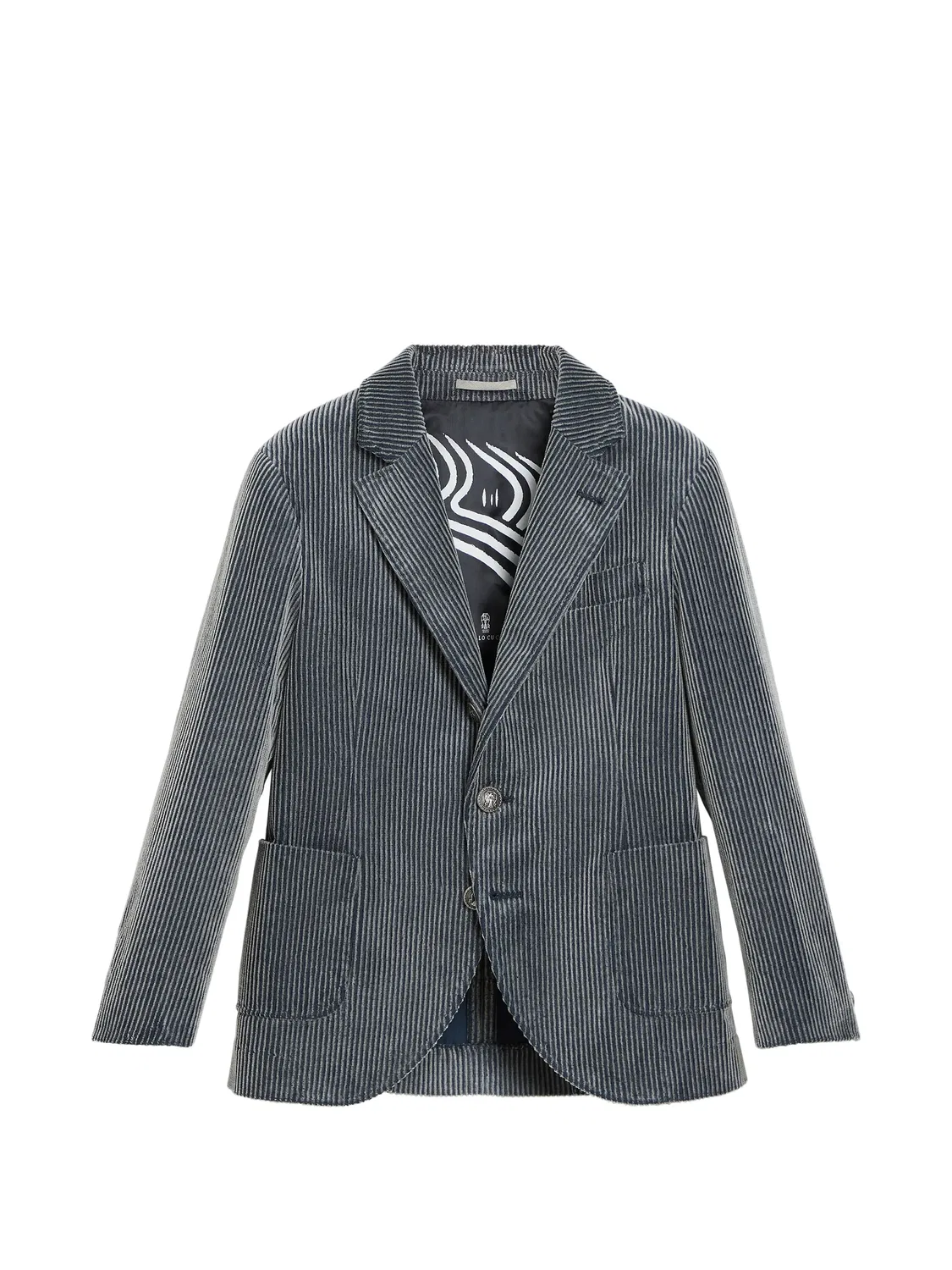 Фактурный пиджак Brunello Cucinelli Kids, синий