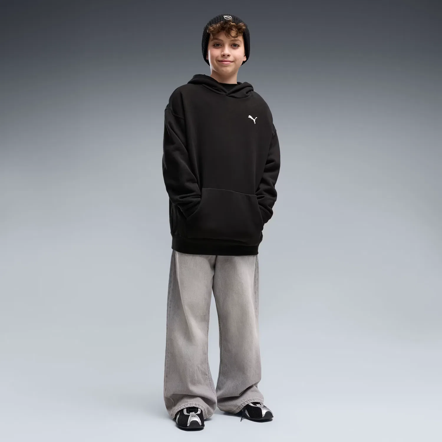 Толстовка большого размера для детей постарше Puma Essentials, Puma Black — фото 3