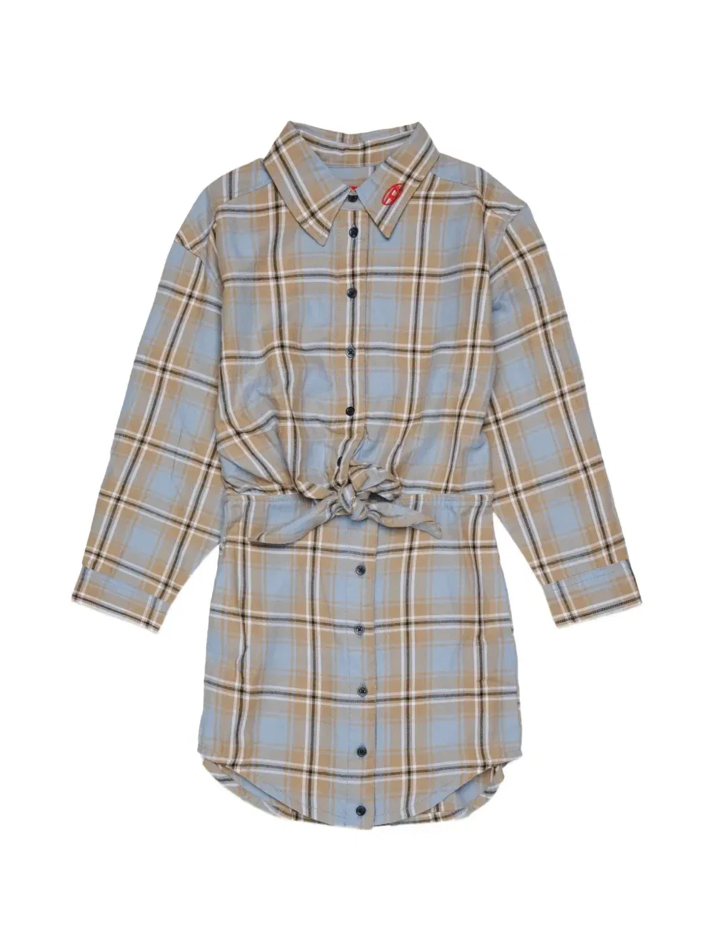 Платье-рубашка с драпировкой Diesel Kids, синий