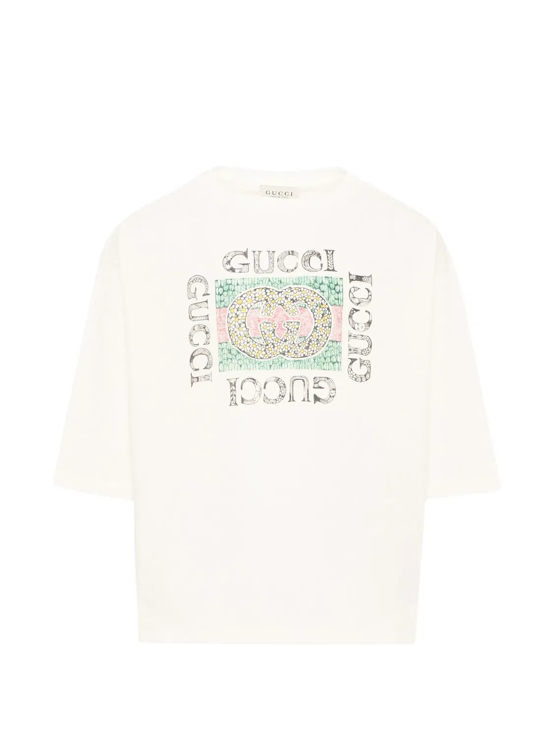 Футболка с логотипом Interlocking G Gucci Kids, белый