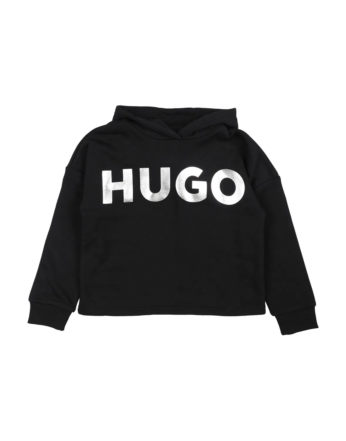 Детский свитшот для девочек с капюшоном Hugo Boss, черный