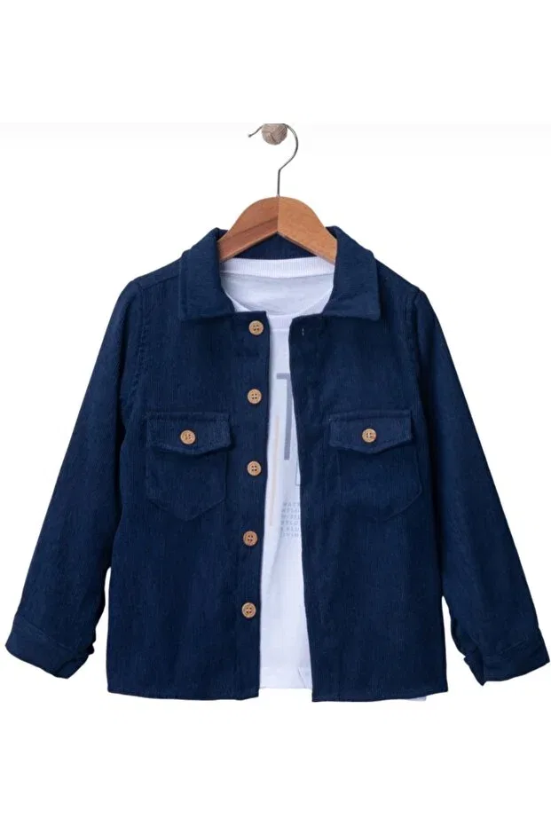 Детский комплект для мальчиков из рубашки и футболки Holiday Collection Begonya Bebece Kids, Navy Blue