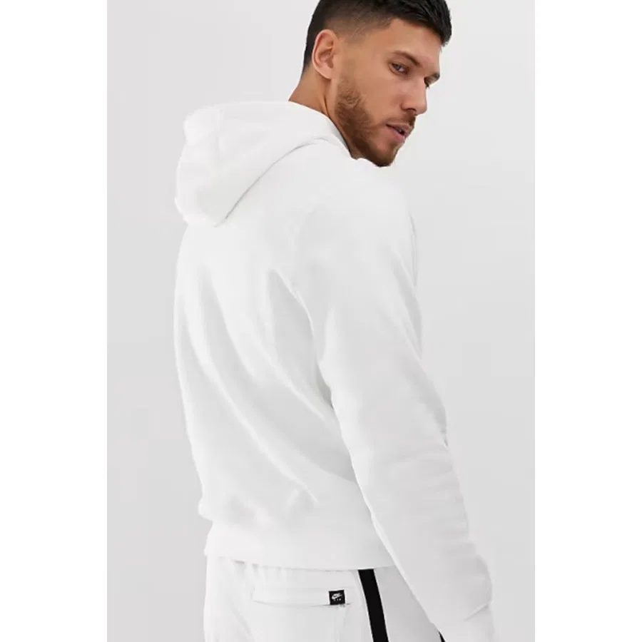 Свитшот мужской с капюшоном и начесом Club Fleece Pullover BB Hoodie Nike, Белый — фото 3
