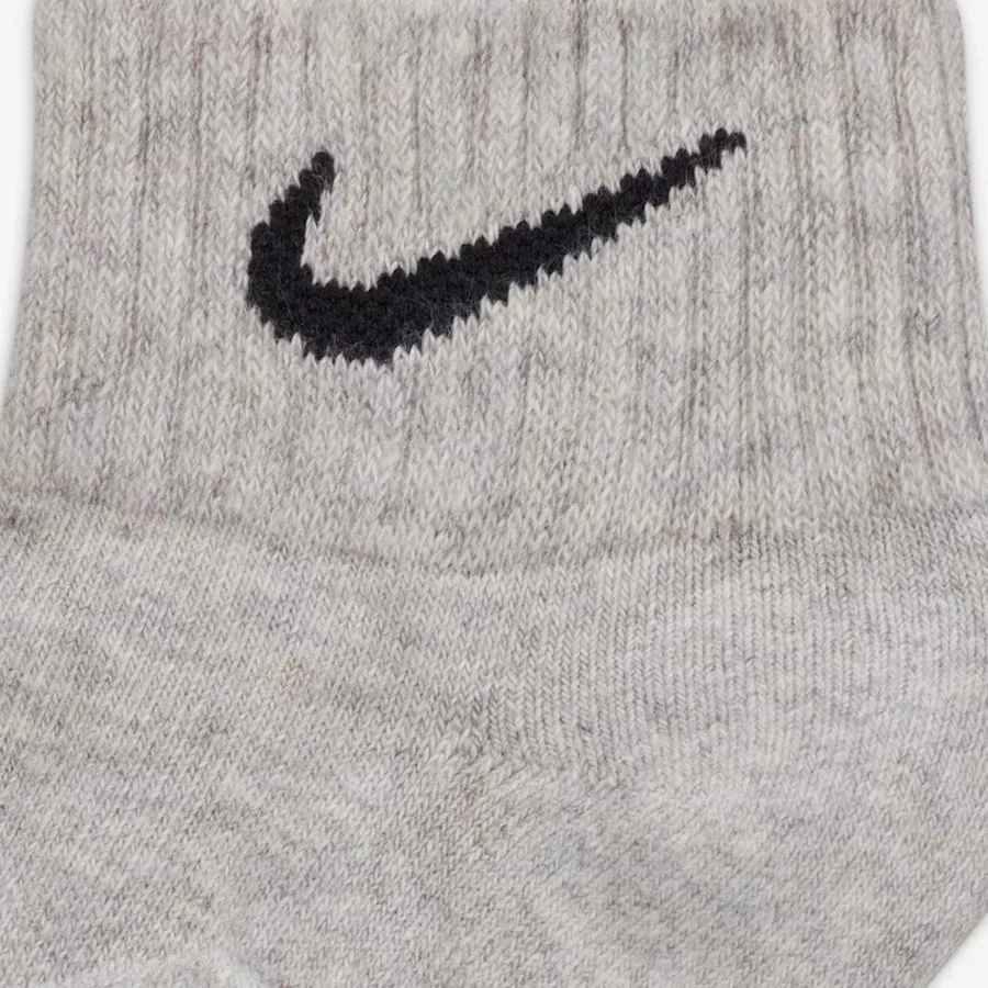 Комплект носков Nike Performance Cushioned Quarter, 3 пары, Бело-серо-черный — фото 4