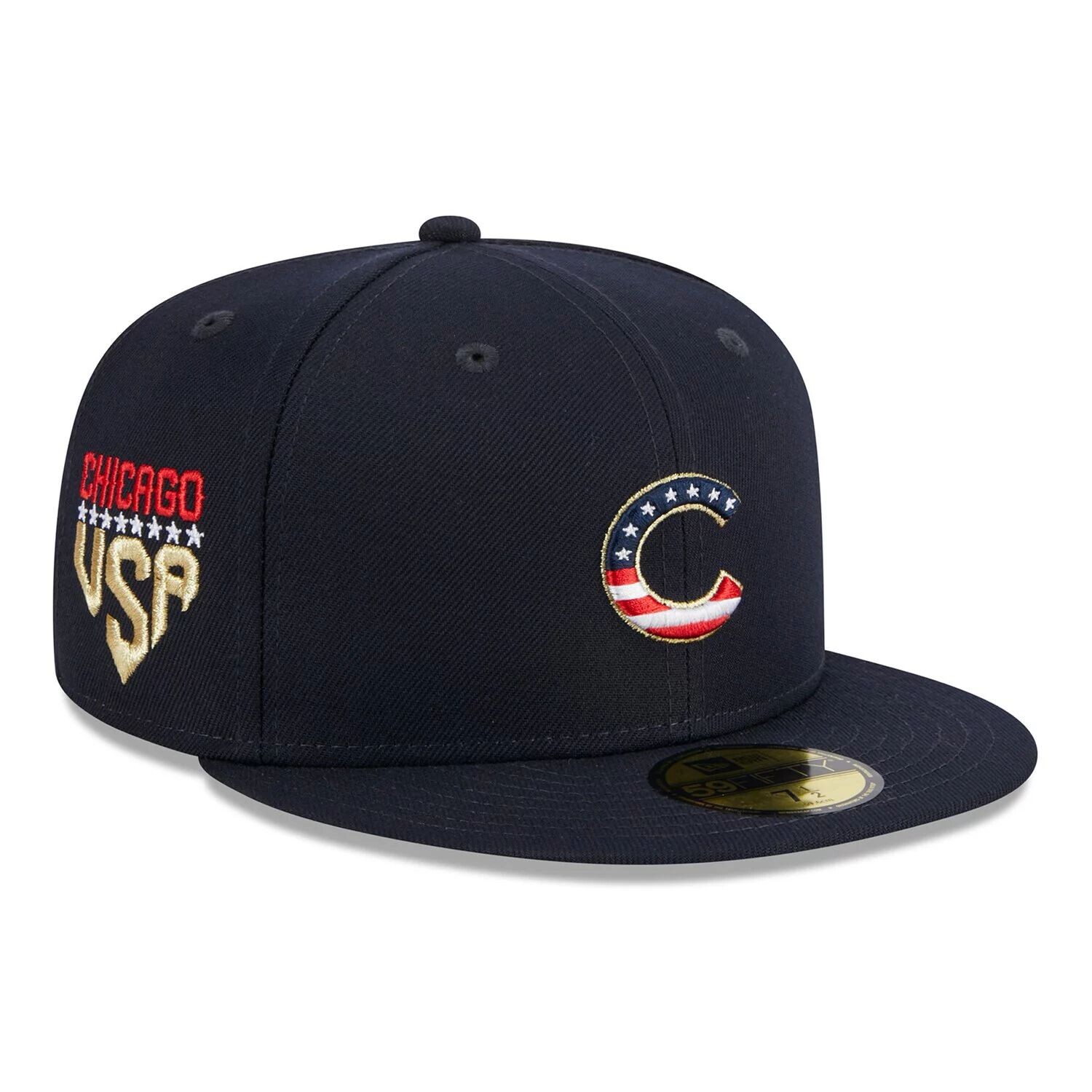 

Мужская бейсболка New Era Navy Chicago Cubs, 4 июля 59FIFTY, 2023 г.