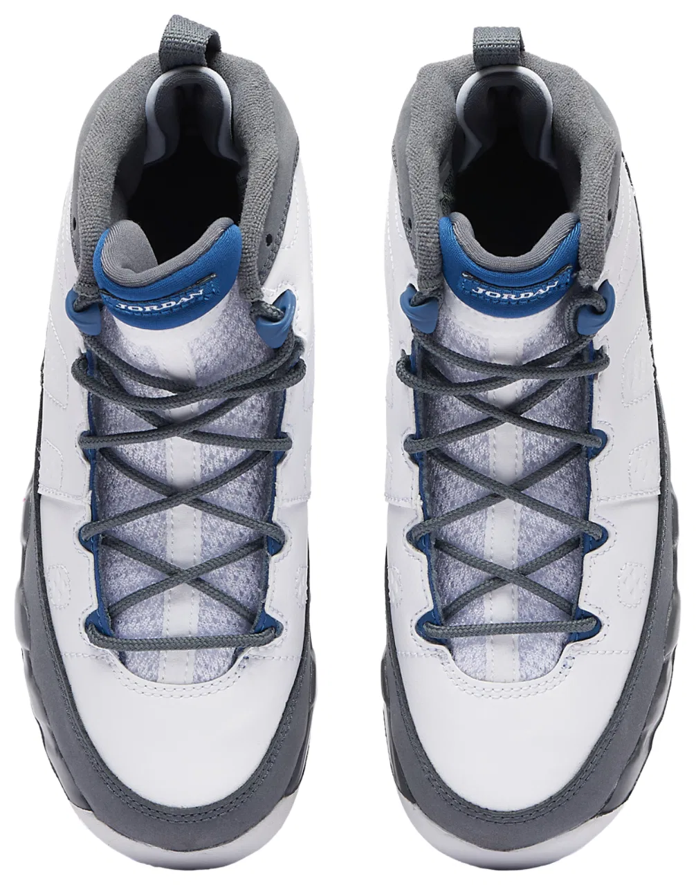 Кроссовки для мальчиков Retro 9 Jordan, цвет Flint Grey/White/French Blue — фото 4