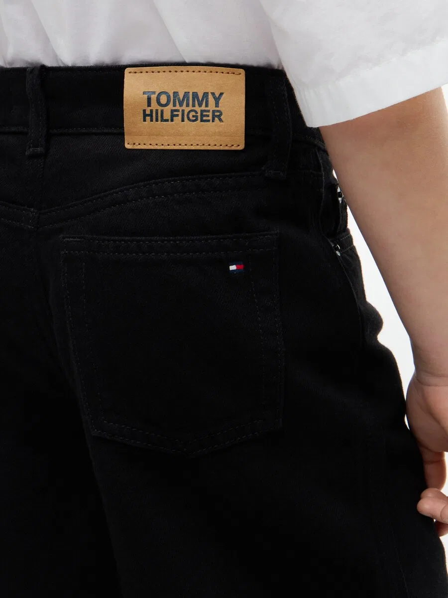 Джинсы TOMMY HILFIGER с широкими штанинами, модель 'MABEL', черные — фото 3