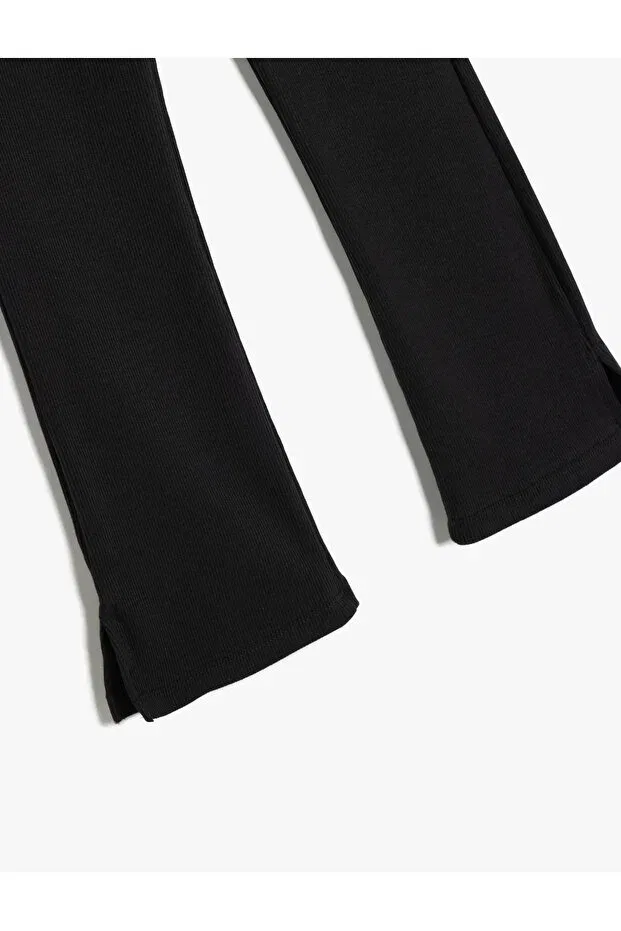 Детские леггинсы для девочек с разрезом Basic spanish leggings Koton, Black — фото 3