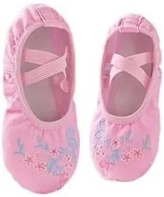 Детские балетки для девочек с вышивкой Ballet Shoes HDNSAUD, Pink
