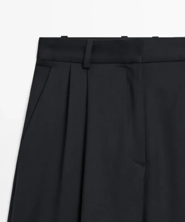 Брюки прямые из экстра тонкой шерсти, Massimo Dutti — фото 4