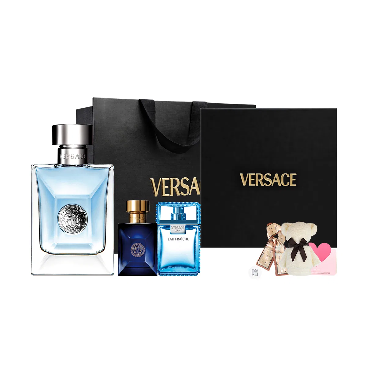 Мужской набор парфюмерии Homage, Scent of Gentleman и Dylan, VERSACE, 50 мл+5 мл+5 мл