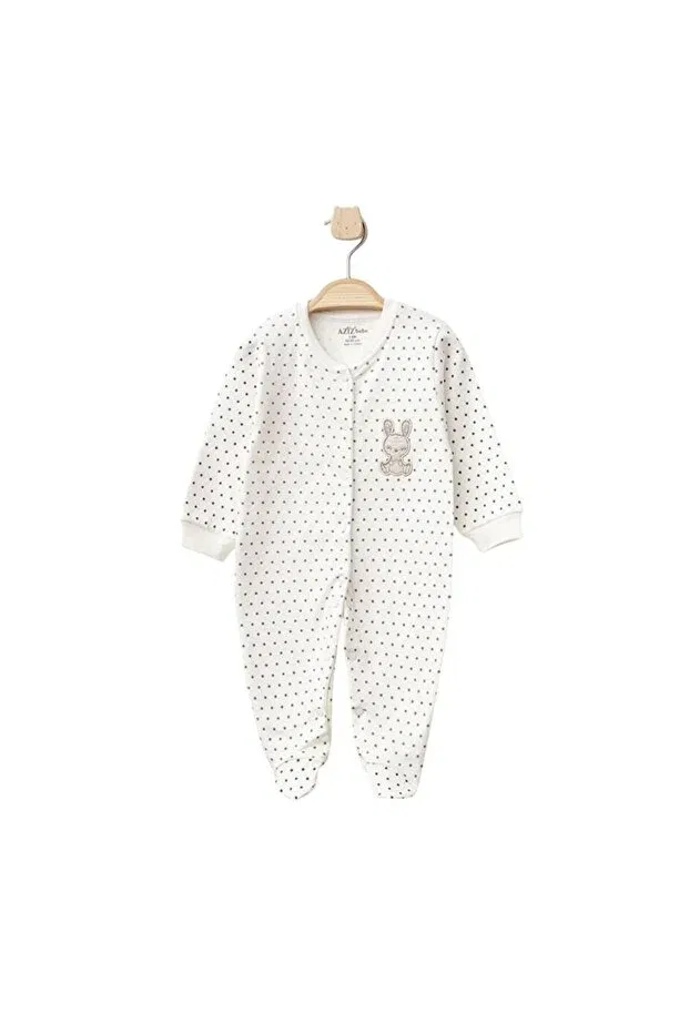 Детский комбинезон для новорожденных с длинным рукавом Basics Aziz Bebe, Ecru