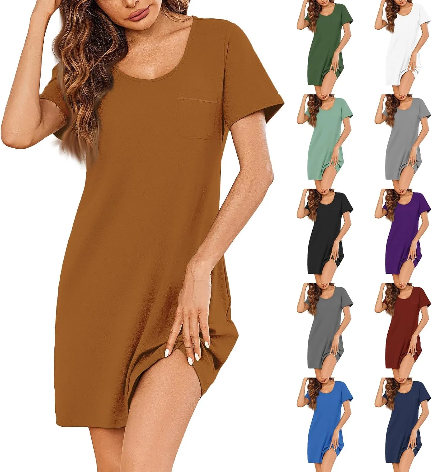 Женское летнее мини-платье с коротким рукавом Dresses, Light Brown