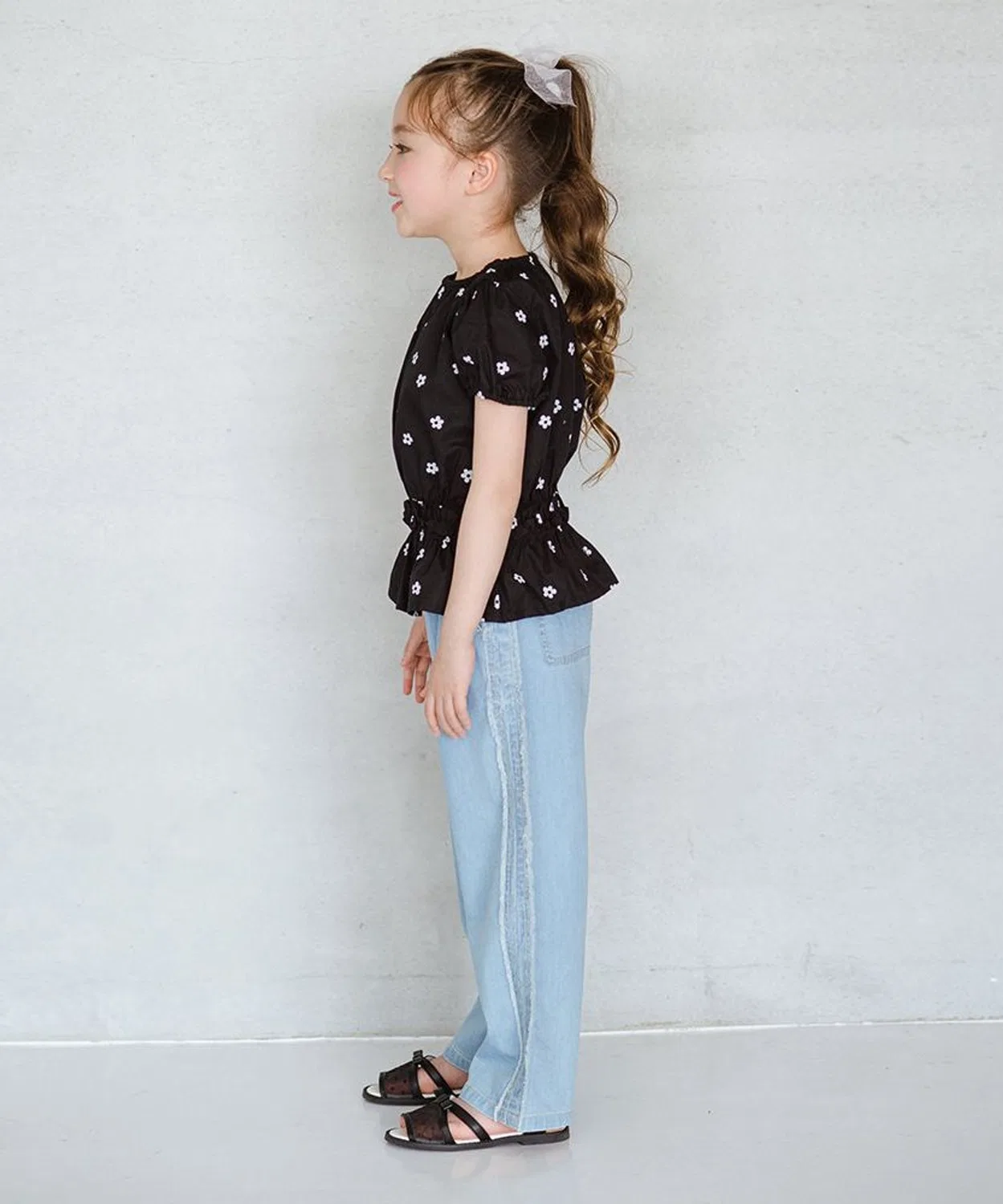 Детские джинсовые брюки с эффектом охлаждения, модель Light Denim, branshes, Navy — фото 4