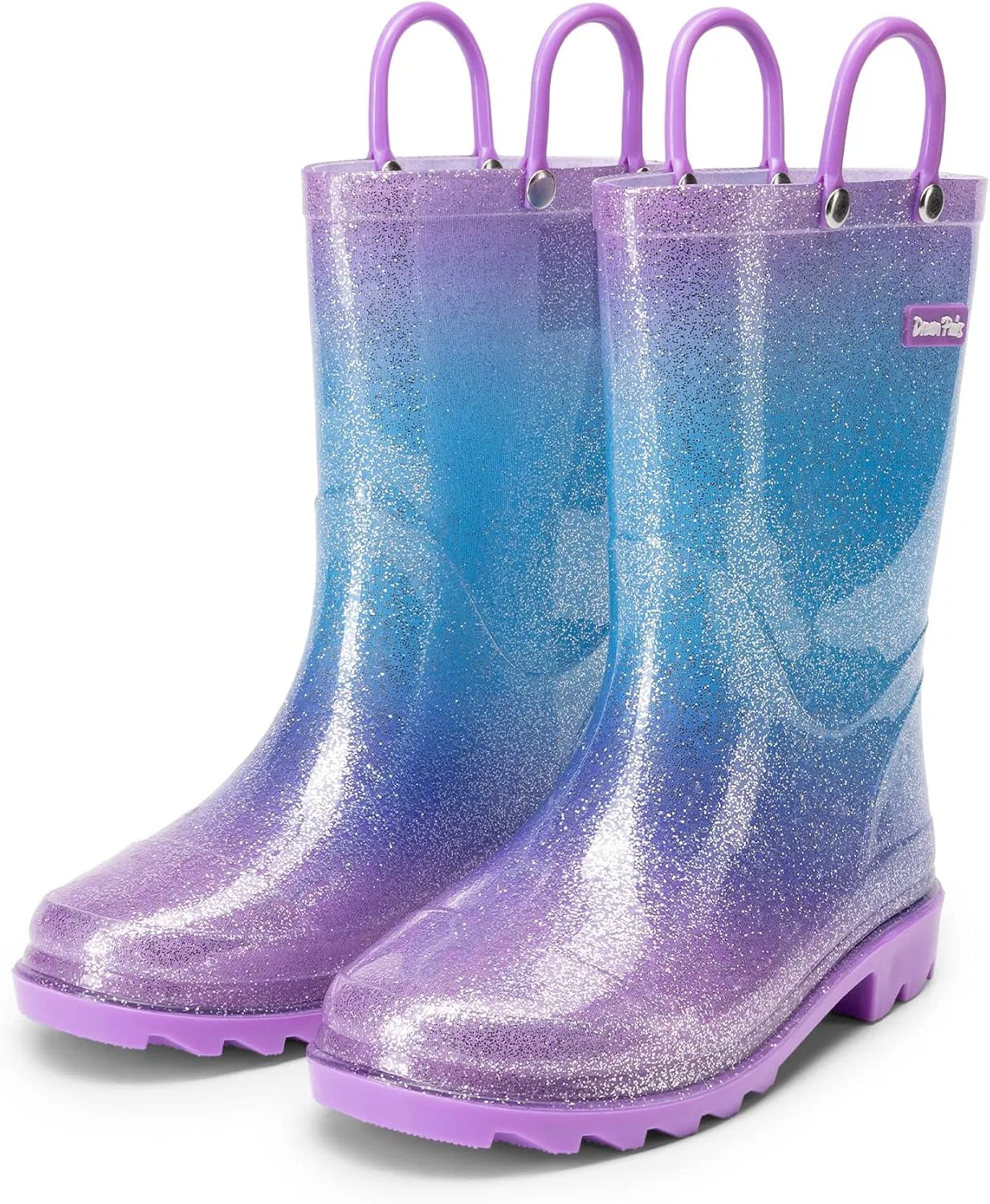 Детские резиновые сапоги с блестками для девочек и мальчиков DREAM PAIRS, Purple/Pink/Blue
