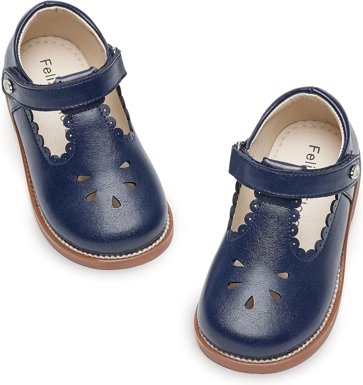 Детские туфли-оксфорды для девочек Mary Jane Flats Felix & Flora, Navy Blue